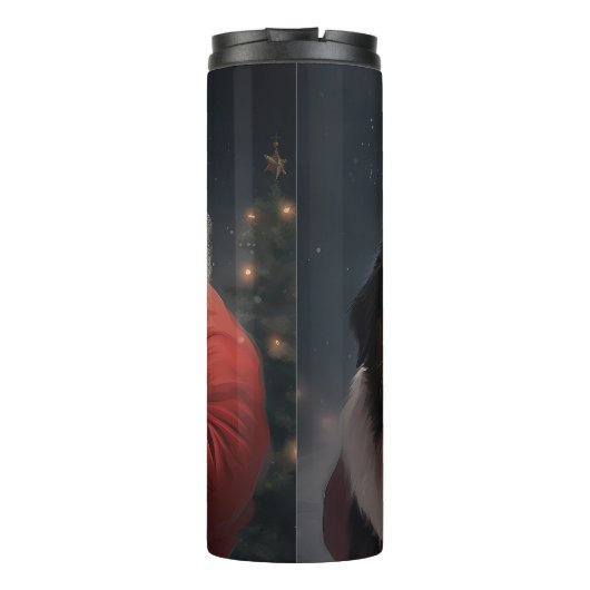 Bernese Mountain Dog Santa Claus Weihnachten Thermosbecher (Rückseite)