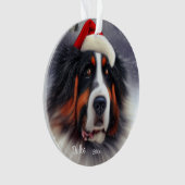 Bernese Mountain Dog, Santa Dog, Weihnachten Ornament (Vorderseite)