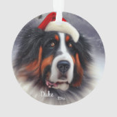 Bernese Mountain Dog, Santa Dog, Weihnachten Ornament (Rückseite)