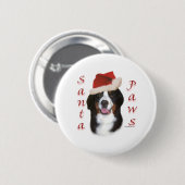 Bernese Mountain Dog Santa Paws Button (Vorne & Hinten)