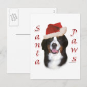 Bernese Mountain Dog Santa Paws Feiertagspostkarte (Vorne/Hinten)
