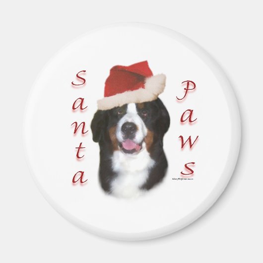 Bernese Mountain Dog Santa Paws Magnet (Vorne)