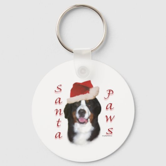 Bernese Mountain Dog Santa Paws Schlüsselanhänger (Vorderseite)