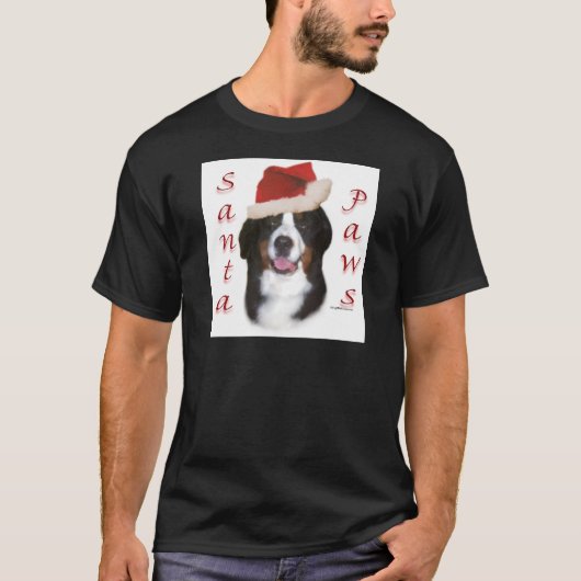 Bernese Mountain Dog Santa Paws T-Shirt (Vorderseite)