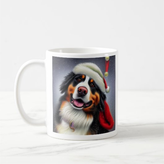 Bernese Mountain Dog, Santa, Weihnachts-Kaffee-Tas Kaffeetasse (Links)
