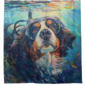 Bernese Mountain Dog Scuba Diving Unterwasser Duschvorhang (Vorderseite)