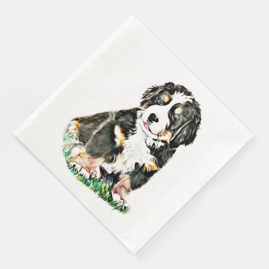 Bernese Mountain Dog Serviette (Ecke)