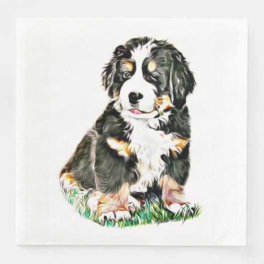 Bernese Mountain Dog Serviette (Vorderseite)