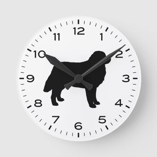 Bernese Mountain Dog Silhouette Berner Runde Wanduhr (Vorderseite)
