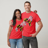 Bernese Mountain Dog Silhouette mit Maryland Flag T-Shirt (Unisex)