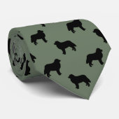 Bernese Mountain Dog Silhouetten Berners Pattern Krawatte (Gerollt)