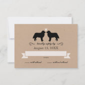 Bernese Mountain Dog Silhouetten Wedding RSVP (Vorderseite)