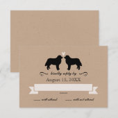 Bernese Mountain Dog Silhouetten Wedding RSVP Karte (Vorne/Hinten)