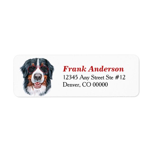 Bernese Mountain Dog Sonnenbrille Rücksendeadresse (Vorne)