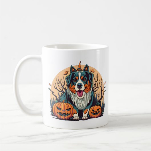 Bernese Mountain Dog Spooky Halloween Kaffeetasse (Links)