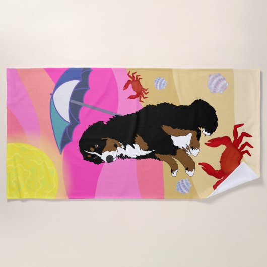 Bernese Mountain Dog Strandtuch (Vorderseite)