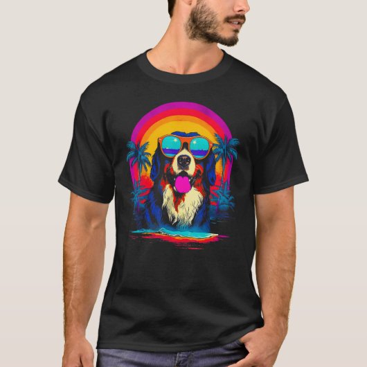 Bernese Mountain Dog Sunset T-Shirt (Vorderseite)