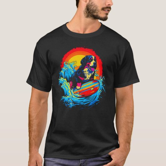 Bernese Mountain Dog Surf T-Shirt (Vorderseite)