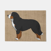 Bernese Mountain Dog Tan Burlap Fußmatte (Vorderseite)