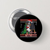 Bernese Mountain Dog Ugly Christmas Sweater Shirt Button (Vorne & Hinten)