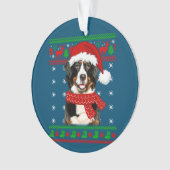 Bernese Mountain Dog Ugly Sweater Christmas Puppy Ornament (Vorderseite)