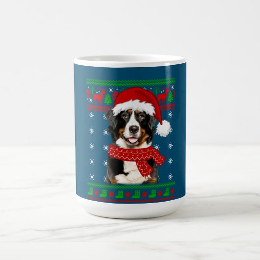 Bernese Mountain Dog Ugly Sweater Christmas Welpe Kaffeetasse (Mittel)