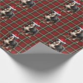 Bernese Mountain Dog und Holiday Kariert Weihnacht Geschenkpapier (Ecke)