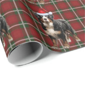 Bernese Mountain Dog und Holiday Kariert Weihnacht Geschenkpapier (Rolleneckpunkt)