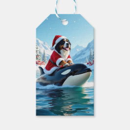 Bernese Mountain Dog und Orca Weihnachten Geschenkanhänger