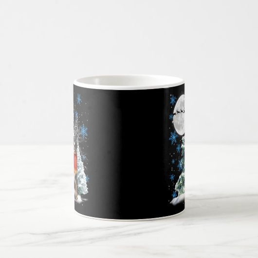 Bernese Mountain Dog Under Moonlight Snow Christma Kaffeetasse (Mittel)