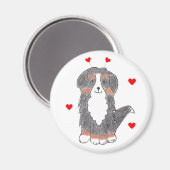 Bernese Mountain Dog Valentine Oars Magnet (Vorderseite/Rückseite)