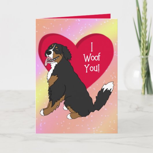 Bernese Mountain Dog Valentinstag Dankeskarte (Vorderseite)