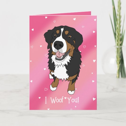 Bernese Mountain Dog Valentinstag Dankeskarte (Vorderseite)