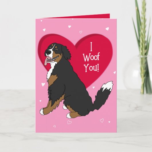 Bernese Mountain Dog Valentinstag Dankeskarte (Vorderseite)
