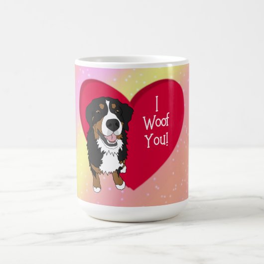 Bernese Mountain Dog Valentinstag Kaffeetasse (Mittel)