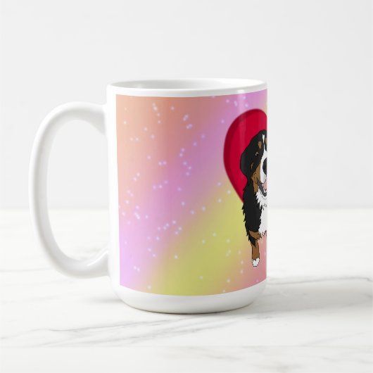 Bernese Mountain Dog Valentinstag Kaffeetasse (Links)