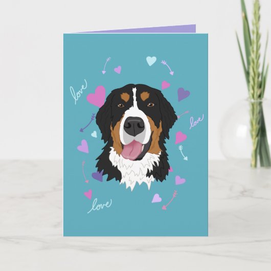 Bernese Mountain Dog Valentinstag Karte (Vorderseite)