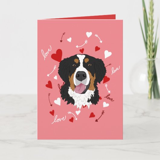 Bernese Mountain Dog Valentinstag Karte (Vorderseite)