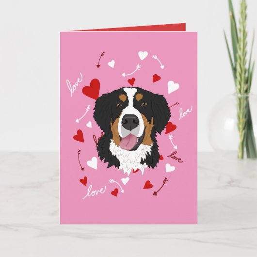 Bernese Mountain Dog Valentinstag Karte (Vorderseite)