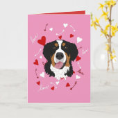 Bernese Mountain Dog Valentinstag Karte (Gelbe Blume)