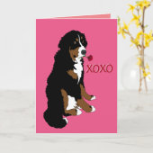 Bernese Mountain Dog Valentinstag Karte (Gelbe Blume)