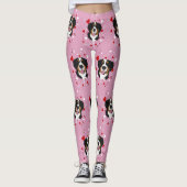 Bernese Mountain Dog Valentinstag Leggings (Vorderseite)