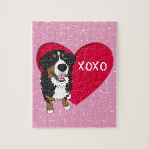 Bernese Mountain Dog Valentinstag Puzzle