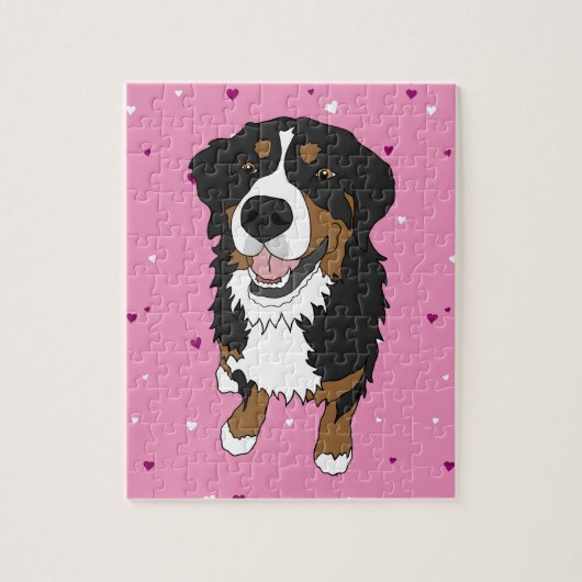 Bernese Mountain Dog Valentinstag Puzzle (Vertikal)