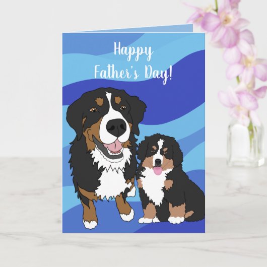 Bernese Mountain Dog Vatertag Karte (Orchidee)