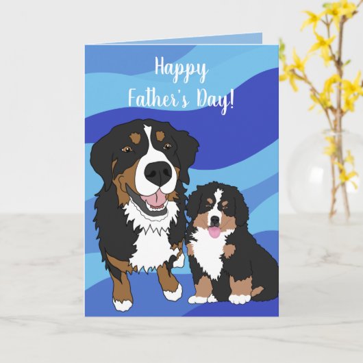 Bernese Mountain Dog Vatertag Karte (Gelbe Blume)