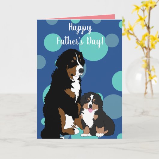 Bernese Mountain Dog Vathers Day Karte (Gelbe Blume)