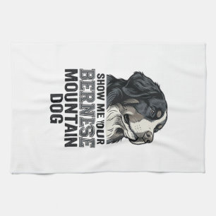 Bernese Mountain Dog Vintage Gravur Shirt Design Geschirrtuch