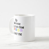 Bernese Mountain Dog Walks Design Kaffeetasse (Vorderseite Links)