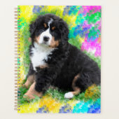 Bernese Mountain Dog Wasserfarben Malerei Planer (Vorderseite)
